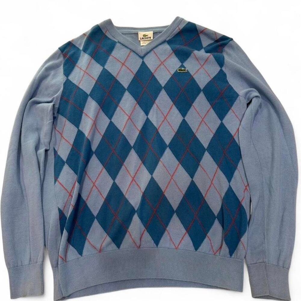 Lacoste blue and grey argyle